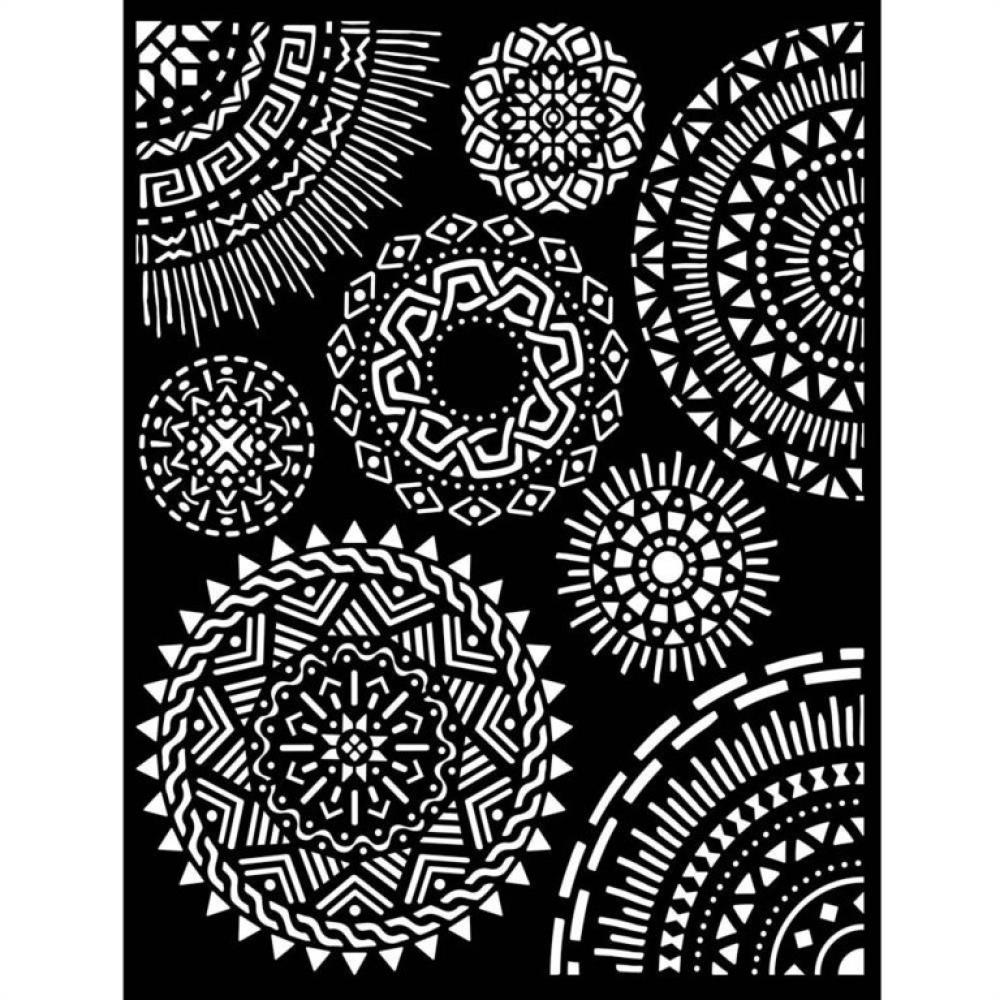 Stamperia Thick Stencil Savana Tribal Circles KSTD100