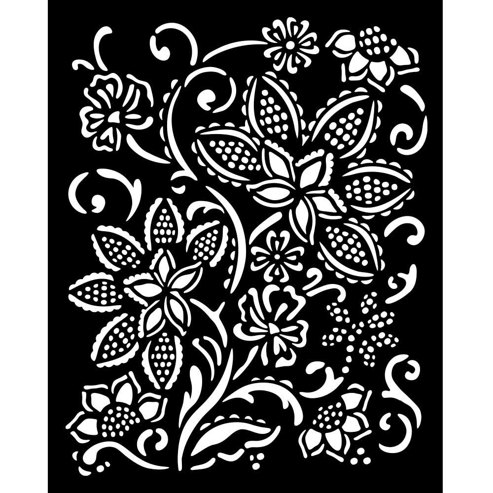 KSTD180 Stamperia Timeless Stencil Batik Flowers