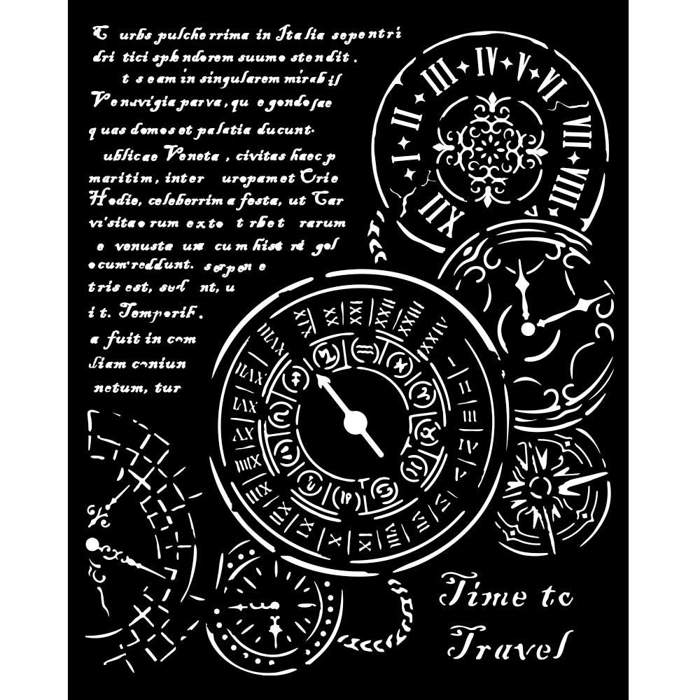 KSTD182 Stamperia Venice City of Art Stencil Time to Travel