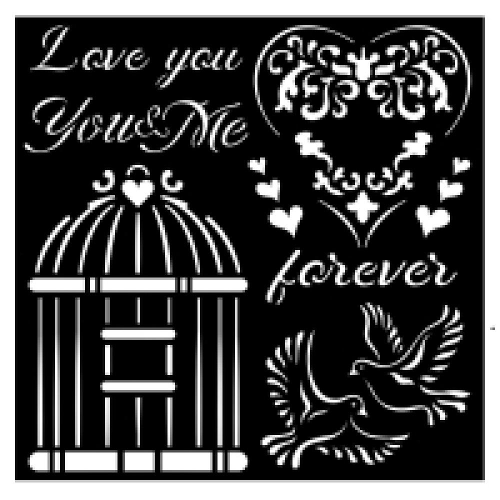 Stamperia Stencil Love Me KSTDQ66