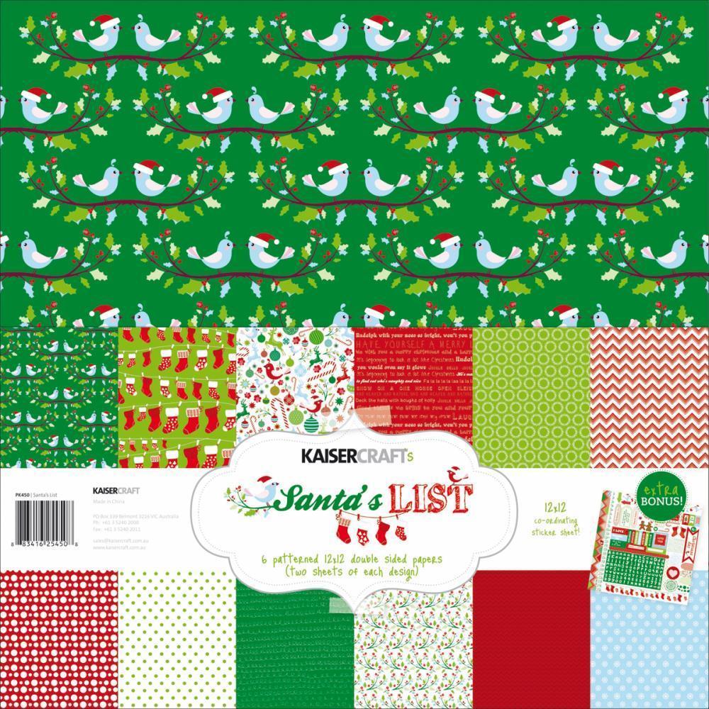 Kaisercraft Santa´s List 12x12 Paper Kit #PK450