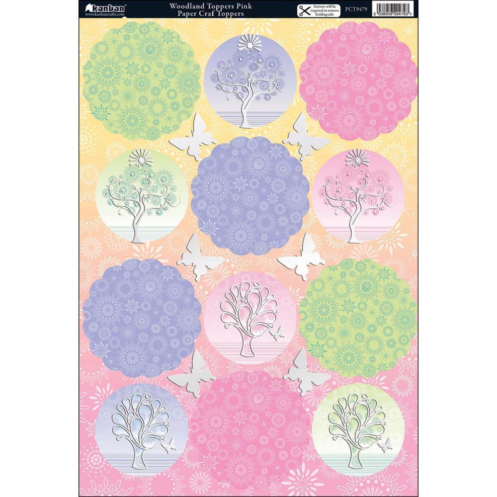 SALE Kanban Cardstock Woodland Toppers Pink #9479