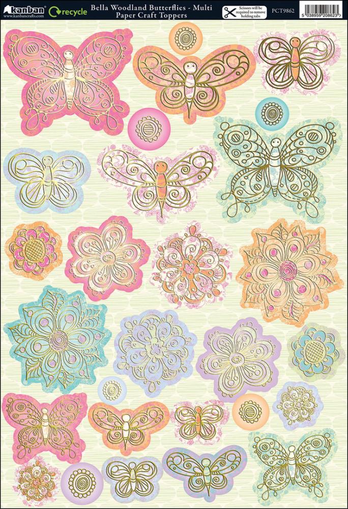 SALE Kanban Die-Cut Punch-Out Woodland Butterflies #9862