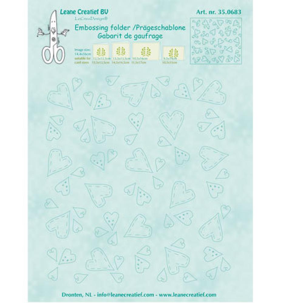 Leane Creatief Embossing Folder Hearts