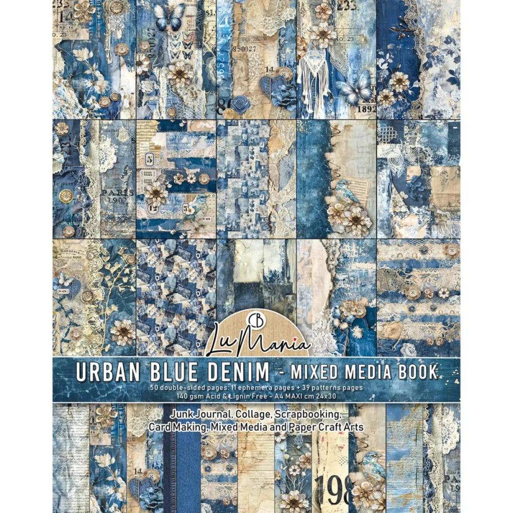 MA002 Ciao Bella Urban Blue Denim A4 Maxi Mixed Media Book