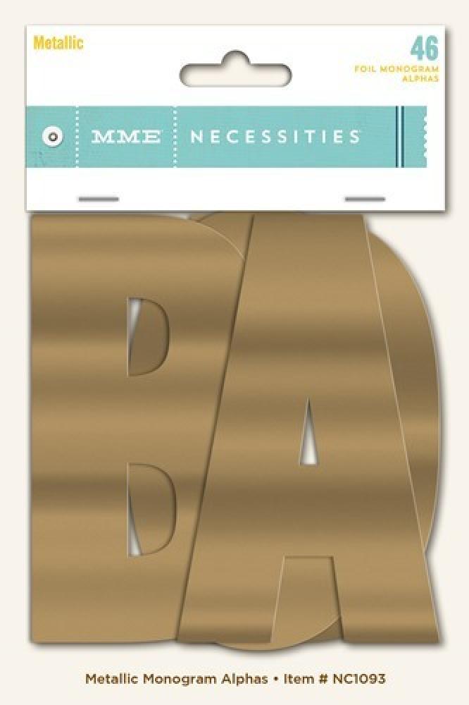 SALE MME My Mind Eye´s Metallic Monogram Alphas Golden