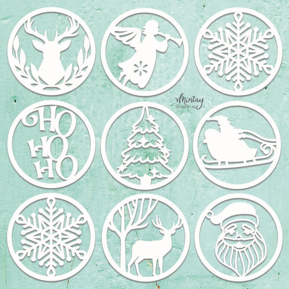 Mintay Chippies Decor Christmas Circles, 9 pcs #D10