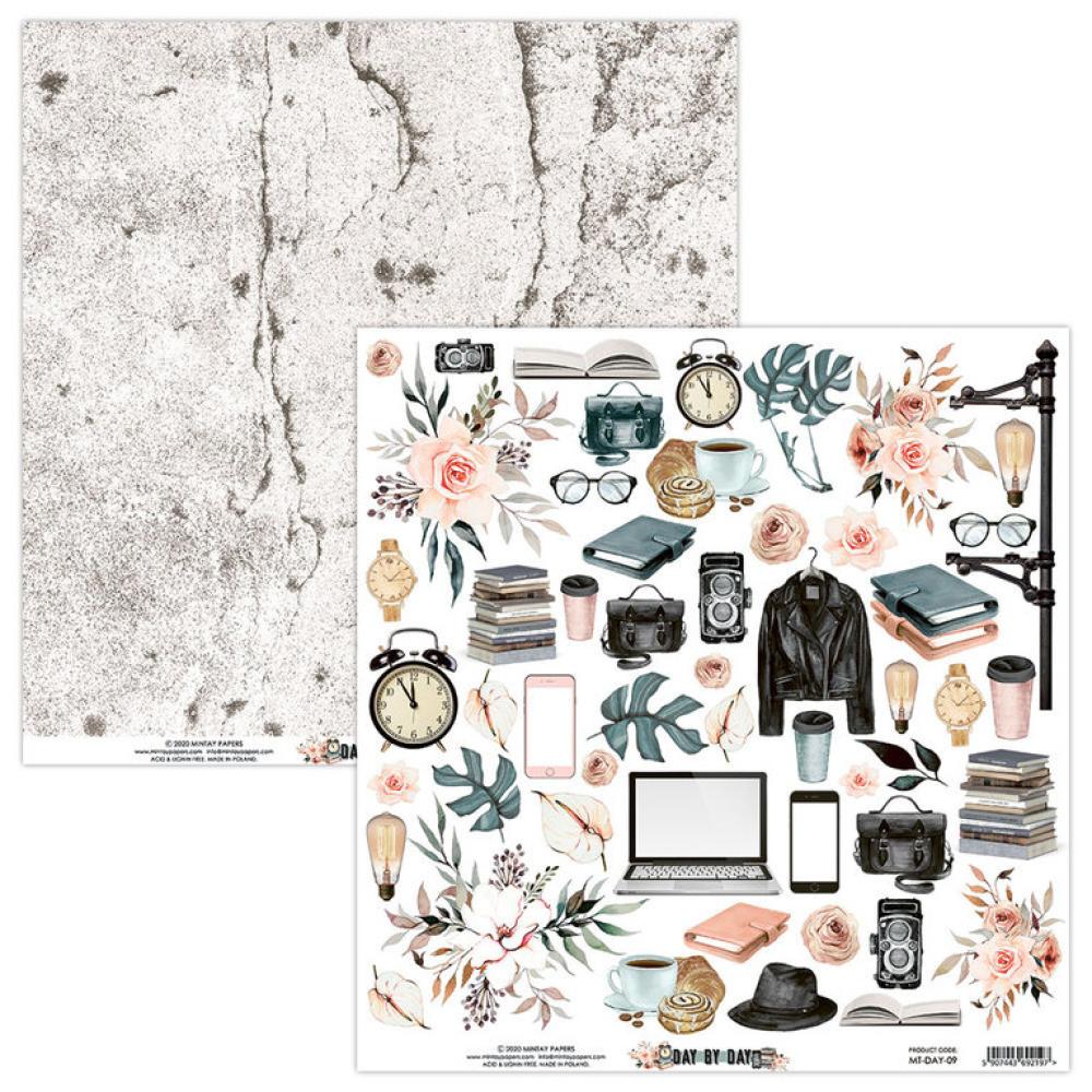 SET Mintay 12x12 Paper Sheet Day by Day Elements #09