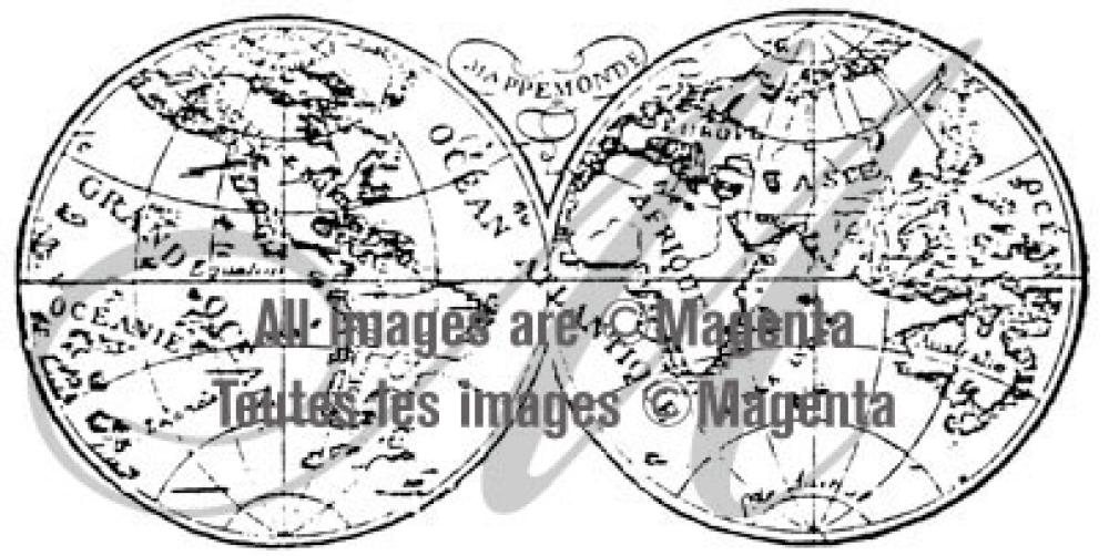 Magenta Cling Stamp Globe