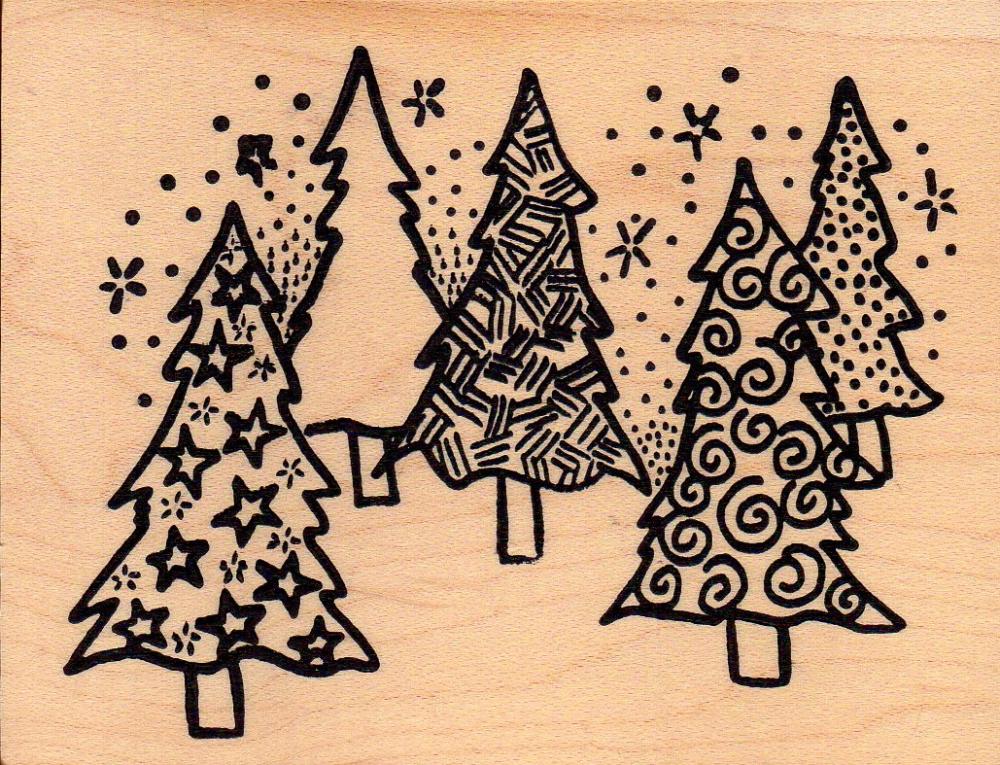 Magenta Wood Stamp Dog and Mistletoe - Kopie