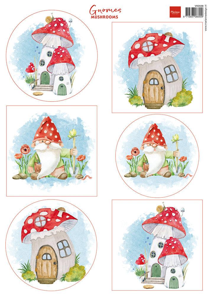 Marianne Design A4 Sheet Gnomes Mushrooms VK9598