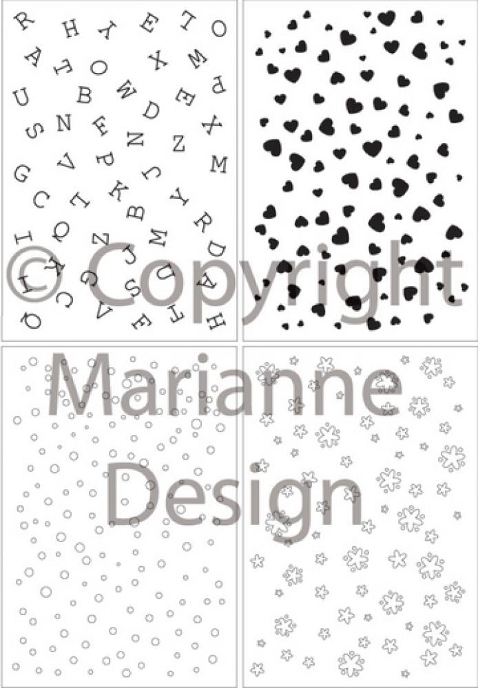 Marianne Design Clear Stamp 4er Set Hintergrundstempel #CS0846