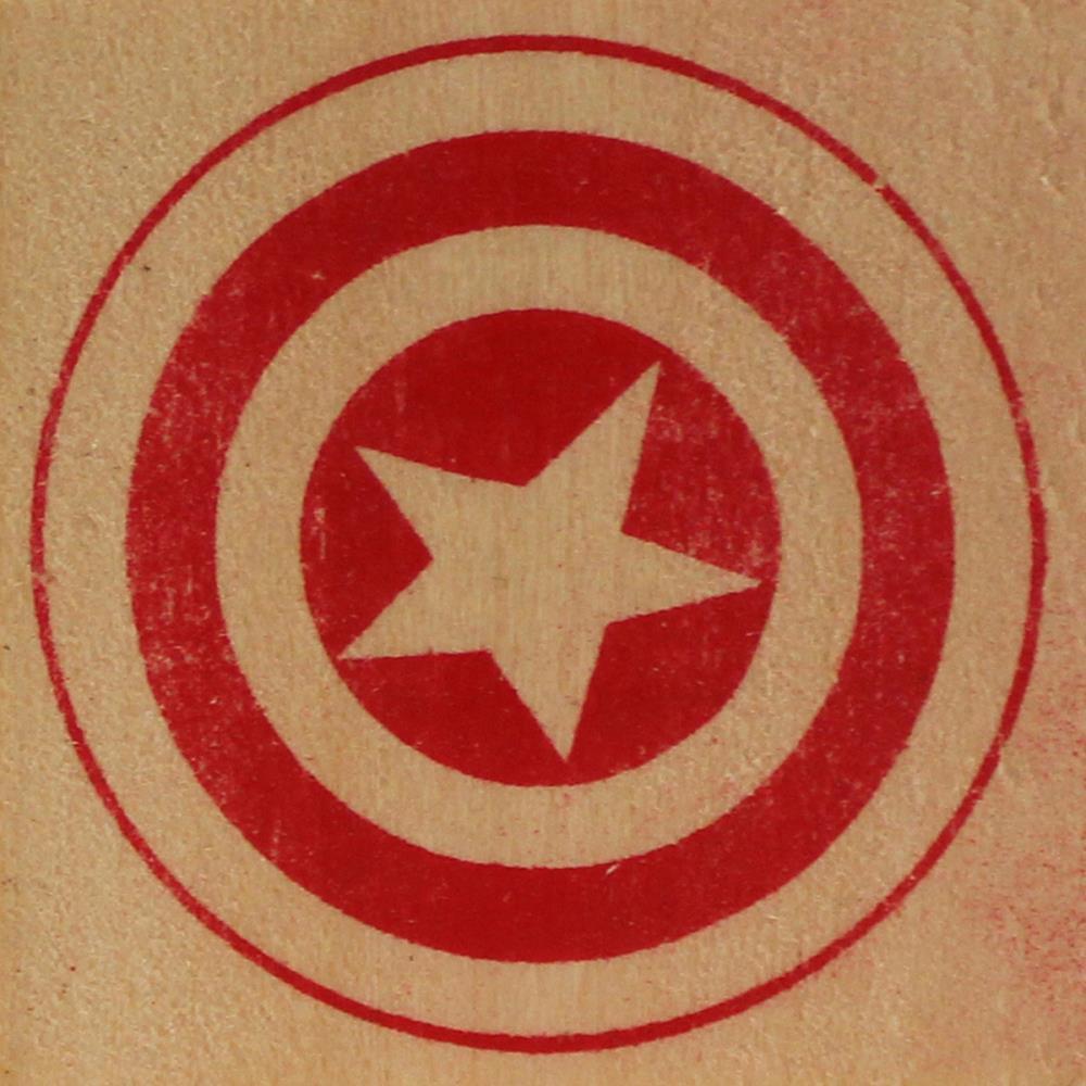 Marvel Comic Rubber Stamp Captain America Shield Logo #MVL0003