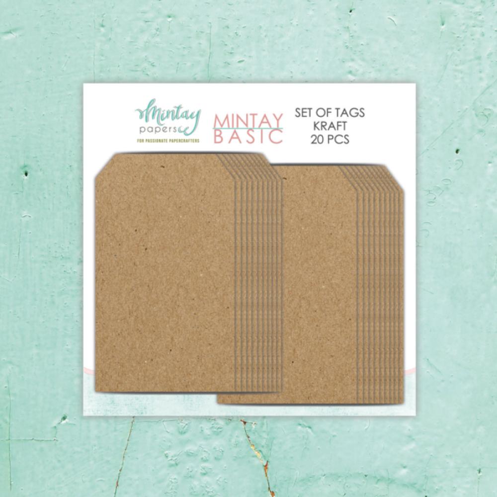 Mintay Basic Set of Tags 7x12 cm Kraft
