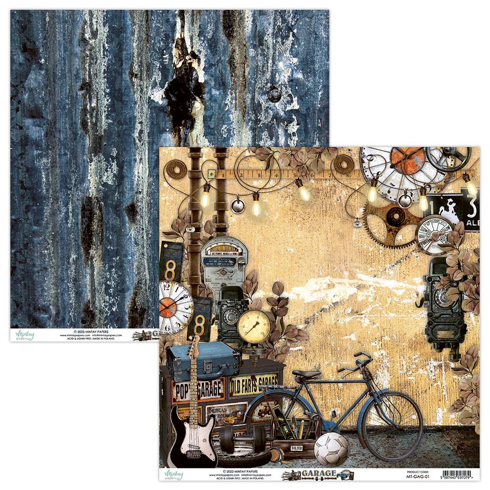 Mintay Papers Garage 12x12 Paper Sheet 01