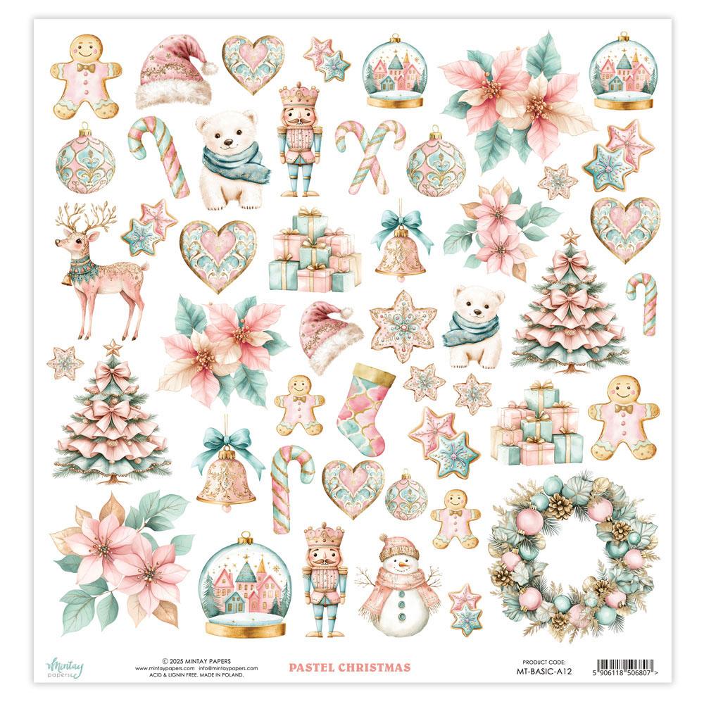 Mintay Papers Pastel Christmas12x12 Elements Sheet