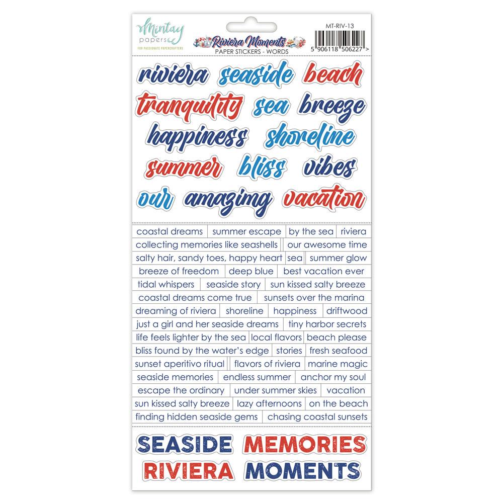 Mintay Papers Riviera Moments 6x12 Paper Stickers Words