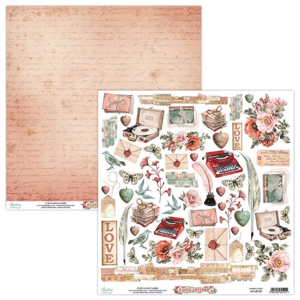 SET Mintay 12x12 Paper Sheet Love Letters Elements #09