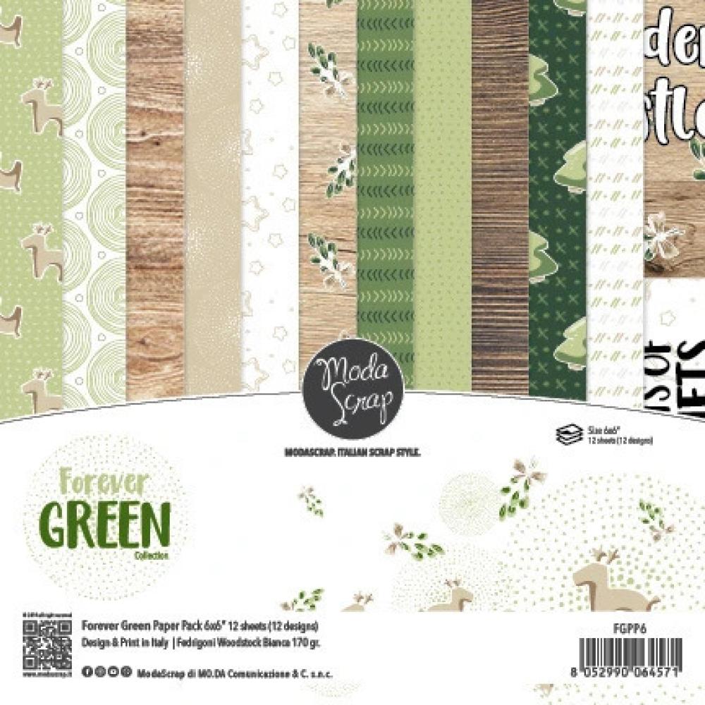 ModaScrap 6x6 Paper Pack Forever Green