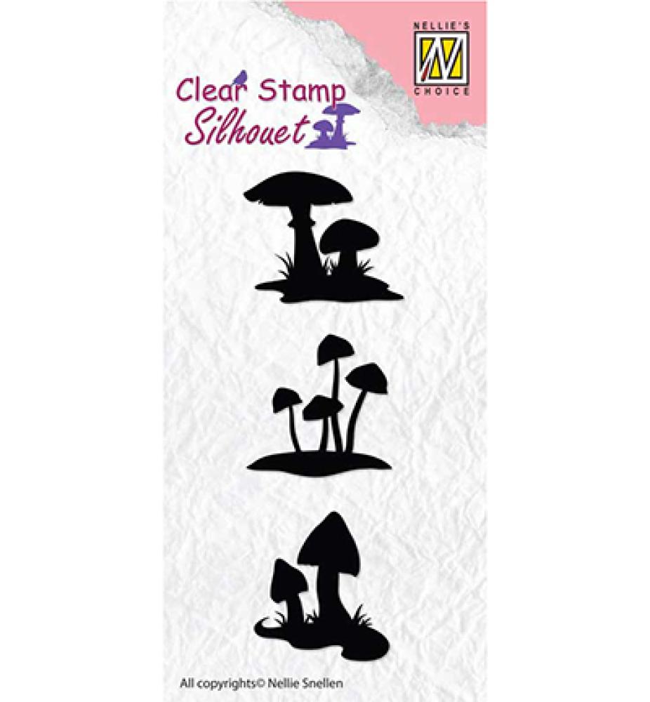 Nellie´s Choice Silhouette Clear Stamp Mushrooms Pilze #SIL034