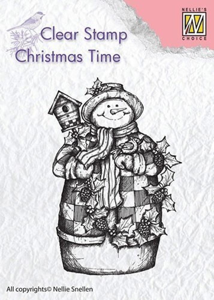 Nellie Snellen Clear Stamp Snowman with Birdhouse #CT025