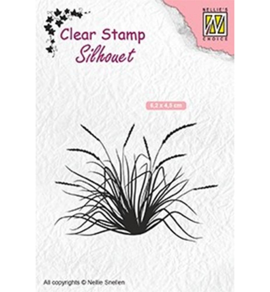 Nellie Snellen Silhouette Clear Stamp Bloomimg Gras  #SIL057