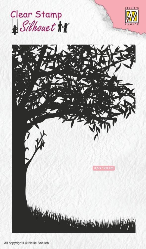 Nellie Snellen Silhouette Clear Stamp Scene with Tree #SIL048