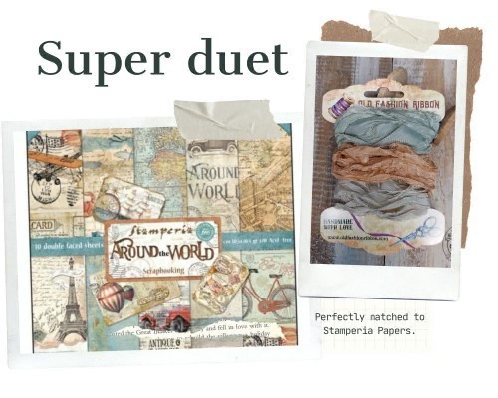 Old Fashion Ribbons 3er Set Stamperia Around the World