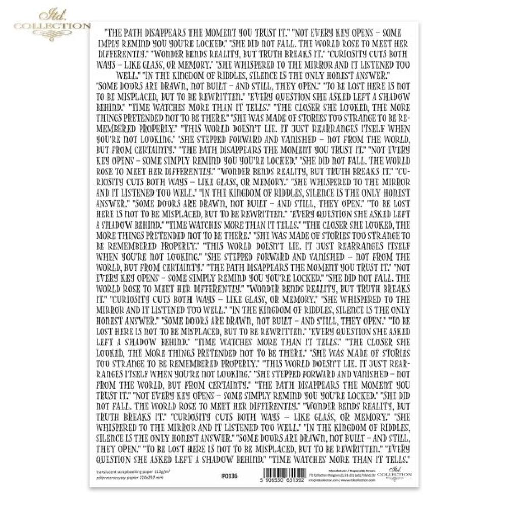 P0336 ITD Collection Alice's Magic A4 Translucent Paper