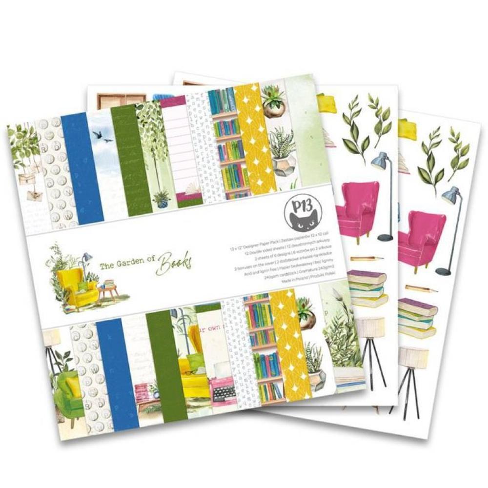 P13 Paper Pad 12x12 The Garden of Books