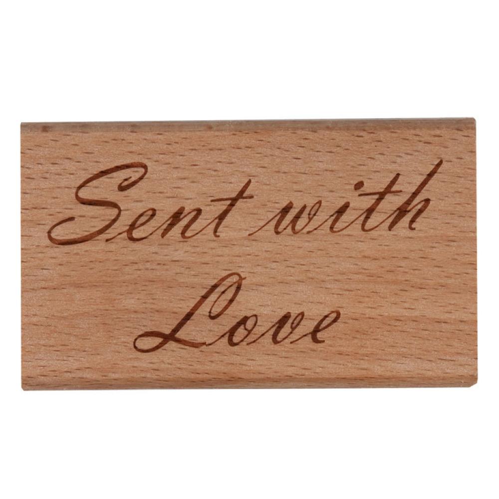 SALE Papermania Wooden Stamp Sent with Love