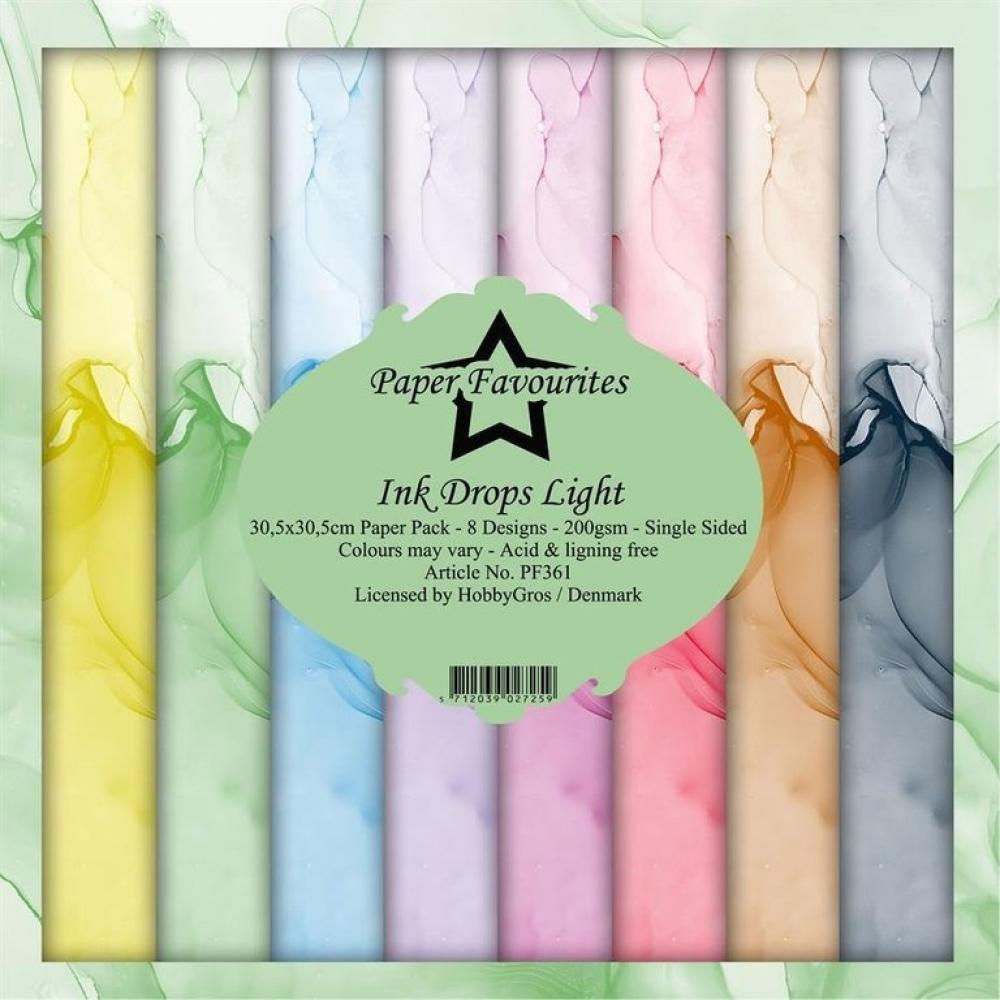 Paper Favourites 12x12 Paper Pack Ink Drops Light #361