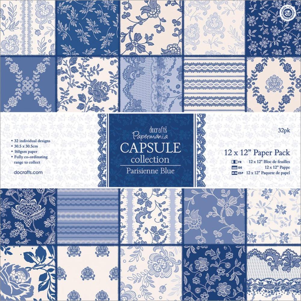 Papermania Capsule Parisienne Blue 12x12 Paper Pad