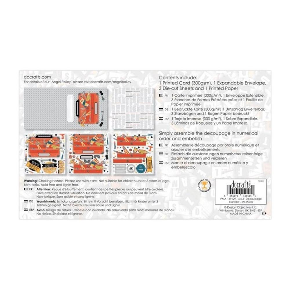 Papermania 6x6 Decoupage Card Kit Mr Mister