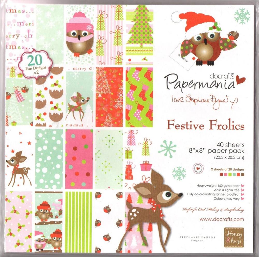 Papermania 8x8 Paper Pad H&H Festive Frolics