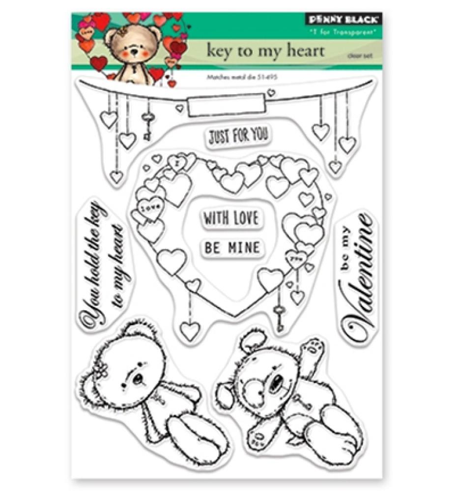 Penny Black Clear Stamp Set Key to my Heart #30-523