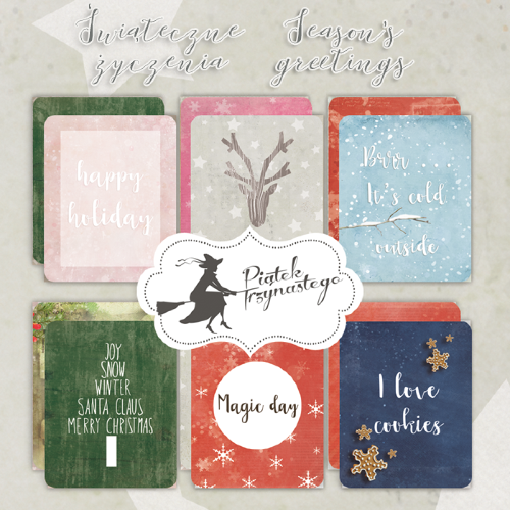 SALE Piatek 13 Journaling Cards Season´s Greetings #150