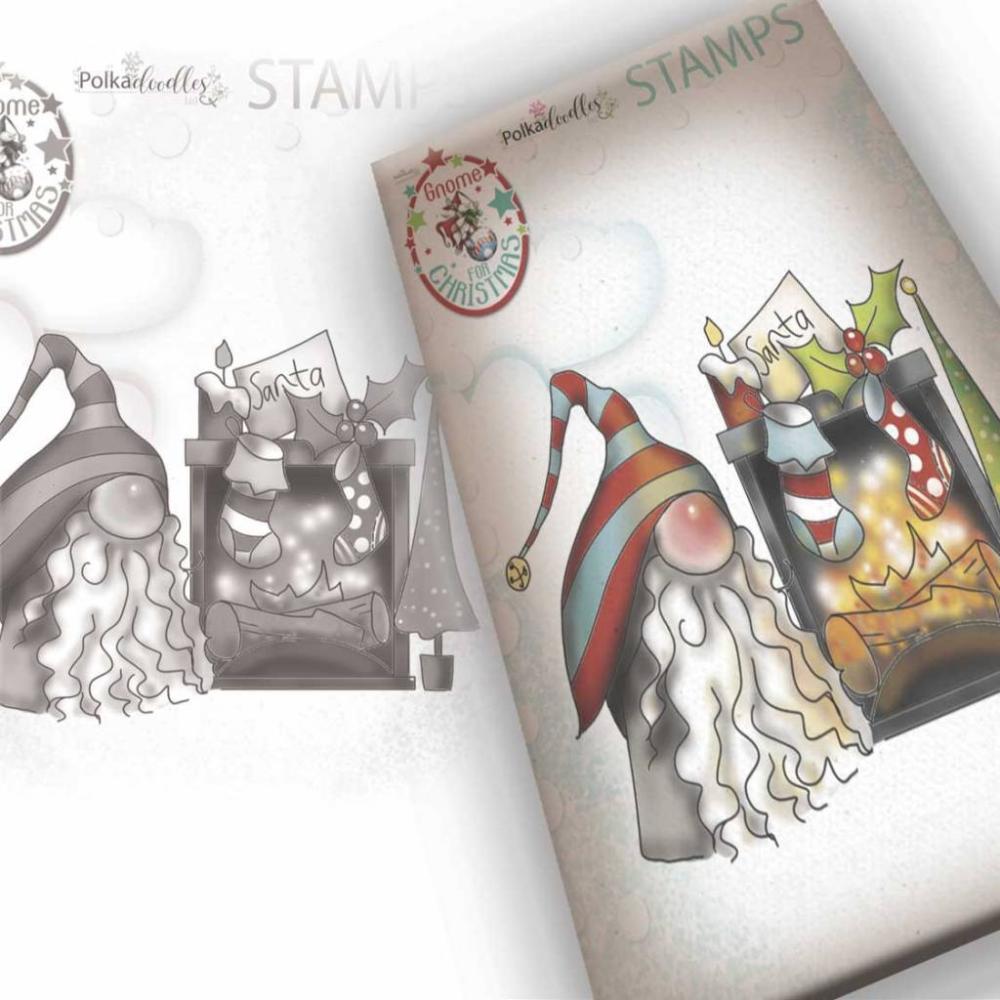 Polkadoodles Rubber Stamp Gnome More Waiting #183