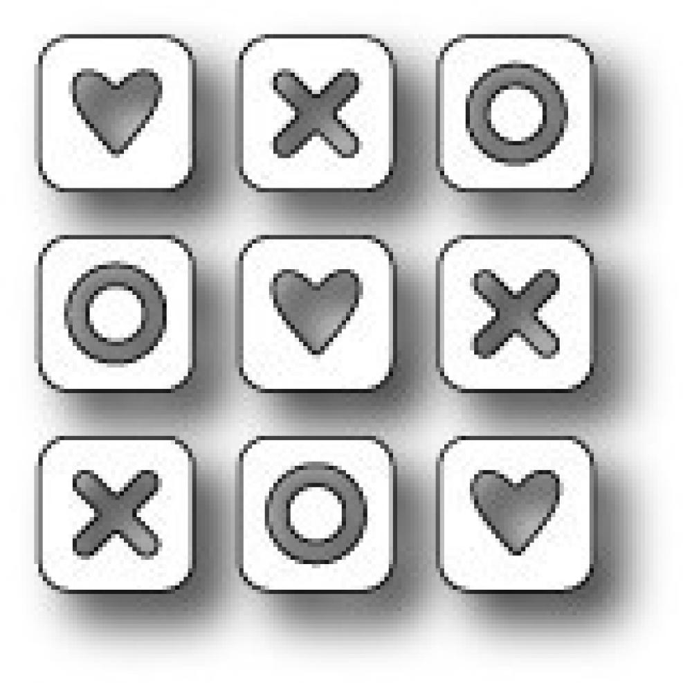 Poppy Stamps Stanzschablone Tic Tac Toe Love