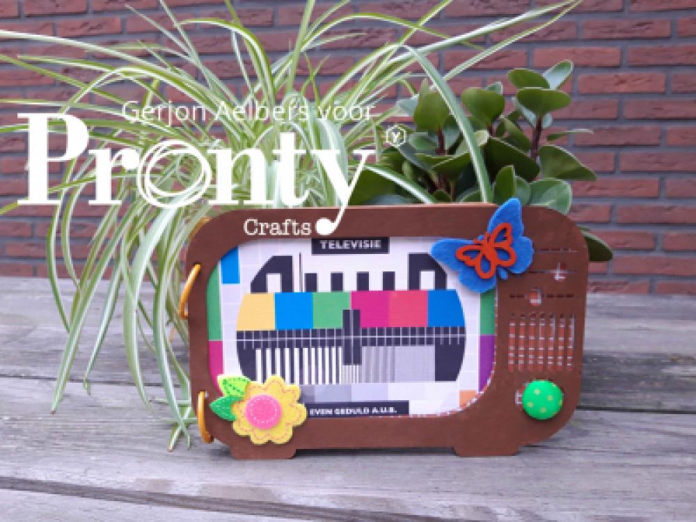 Pronty Grey Chipboard Album Retro TV