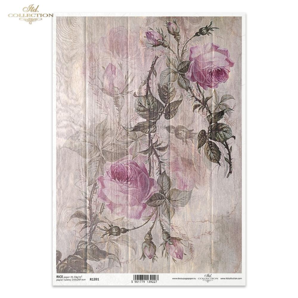 R1391 ITD Collection Roses A4 Rice Paper