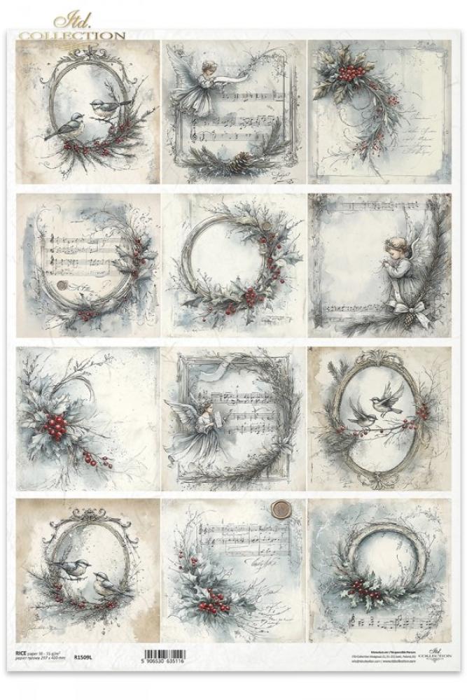 R1509L ITD Collection Winter's Tale A3 Rice Paper Christmas Decoration