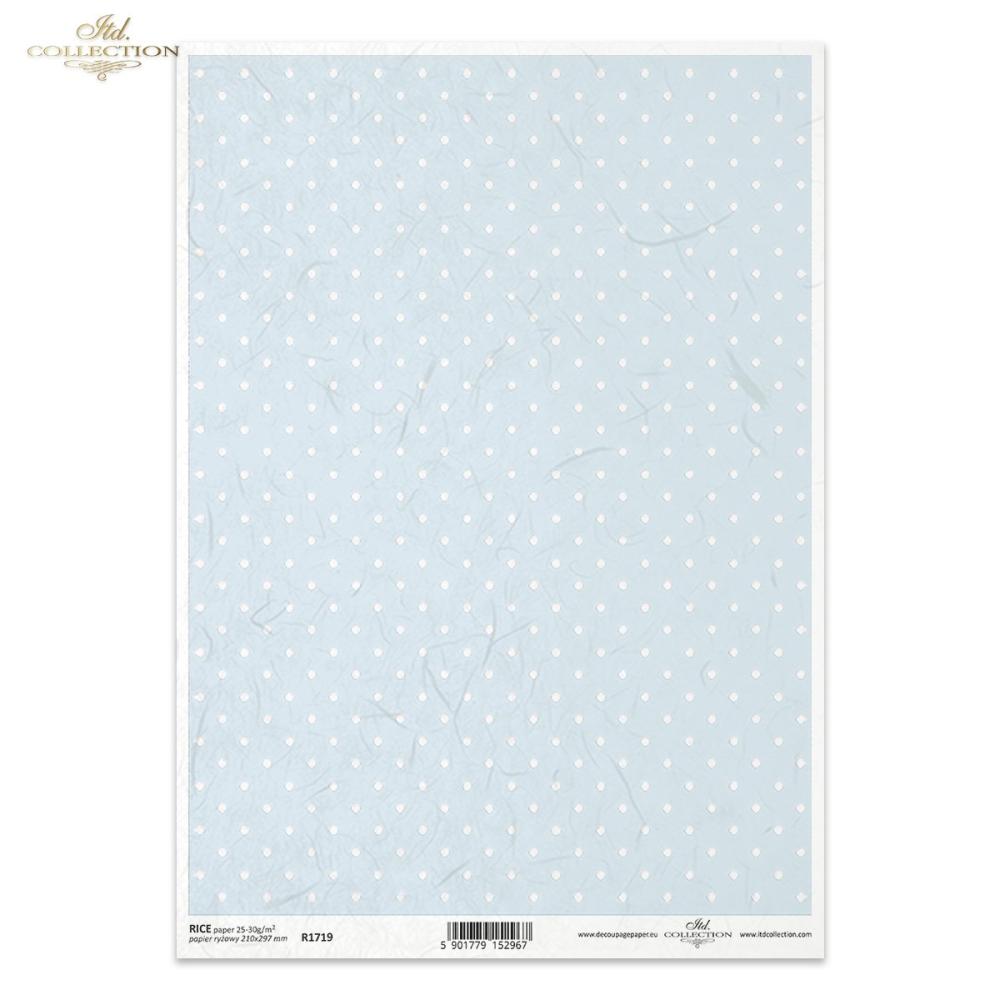 R1719 ITD Collection Baby Blue Dots A4 Rice Paper