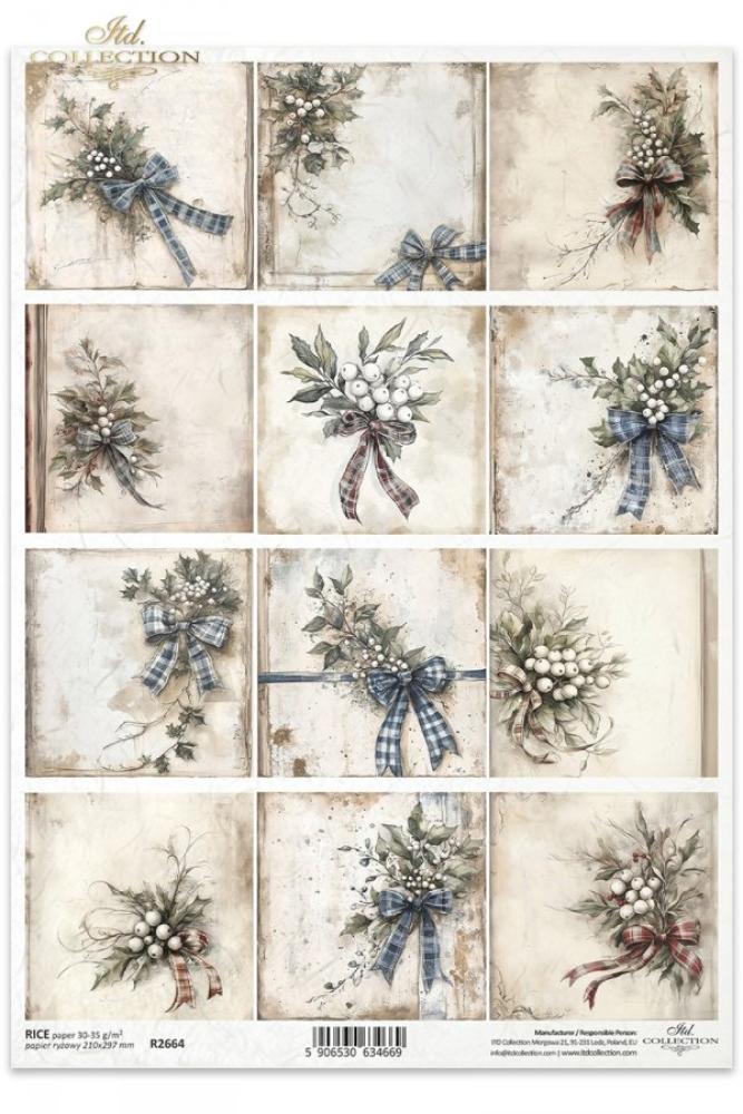 R2664 ITD Collection Winter´s Tale A4 Rice Paper Bouquets
