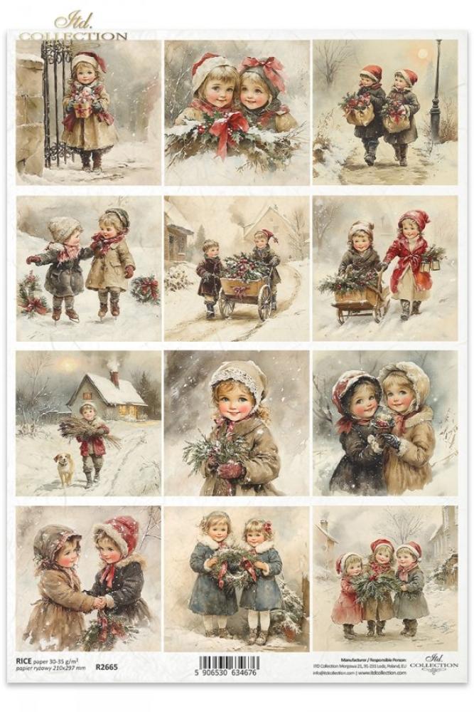 R2665 ITD Collection Winter´s Tale A4 Rice Paper Christmas Children