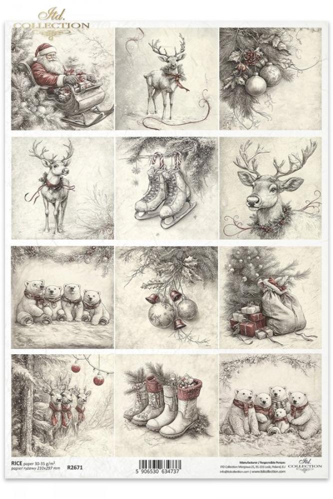 R2671 ITD Collection Winter´s Tale A4 Rice Paper Santa Claus