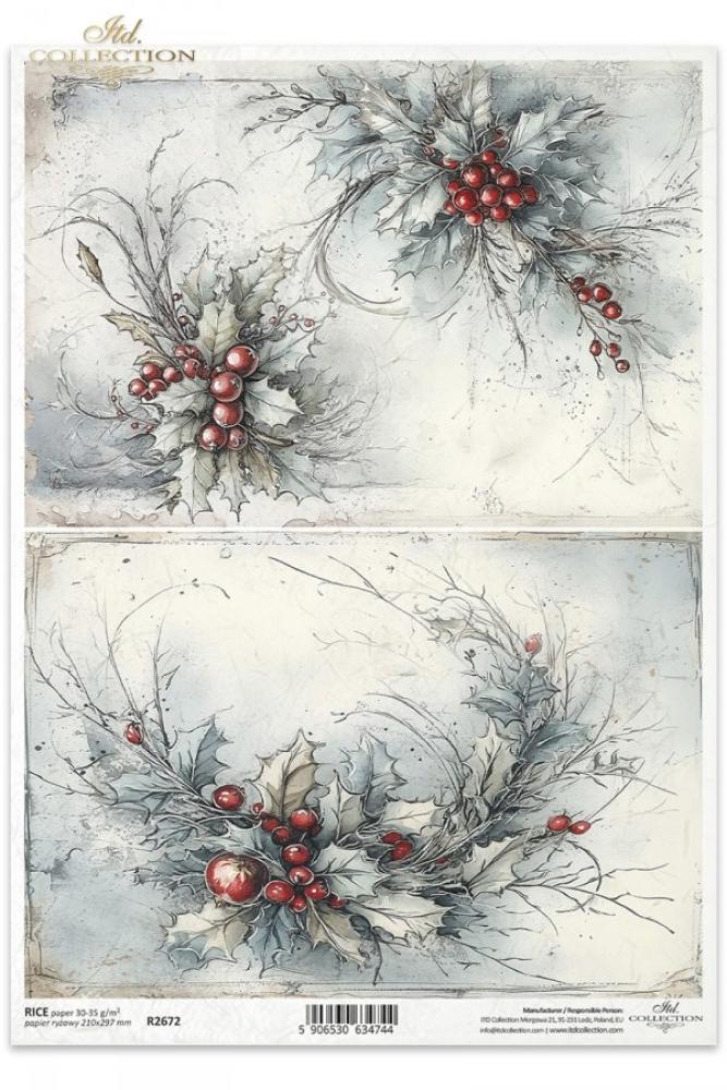 R2672 ITD Collection Winter´s Tale A4 Rice Paper Bouquets