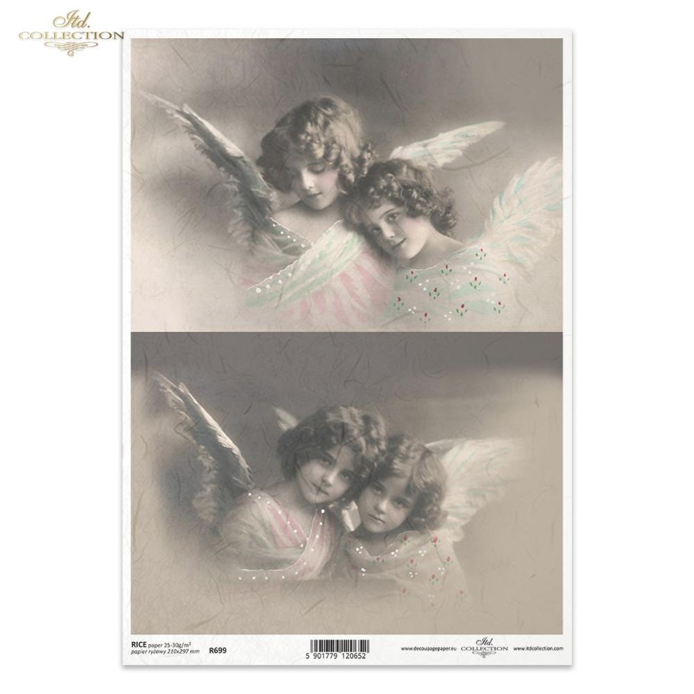 R699 ITD Collection Retro Angel A4 Rice Paper