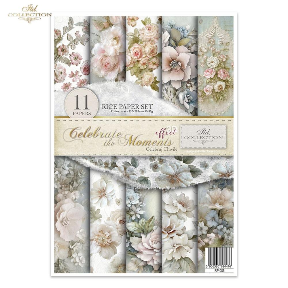 RP086 ITD Collection Celebrate the Moments A4 Rice Paper Creative Set
