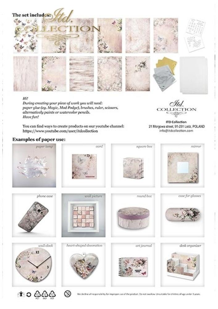 ITD Collection A4 Rice Paper Creative Set Rosy Summertime